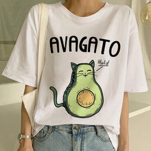 Load image into Gallery viewer, Kawaii Cartoon T-shirt Women Avocado Short Sleeve Tshirt Casual Avocado Graphic Tops Female Tee Summer Women T Shirts Tops Tee