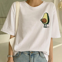 Load image into Gallery viewer, Kawaii Cartoon T-shirt Women Avocado Short Sleeve Tshirt Casual Avocado Graphic Tops Female Tee Summer Women T Shirts Tops Tee