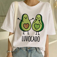 Load image into Gallery viewer, Kawaii Cartoon T-shirt Women Avocado Short Sleeve Tshirt Casual Avocado Graphic Tops Female Tee Summer Women T Shirts Tops Tee
