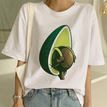 Load image into Gallery viewer, Kawaii Cartoon T-shirt Women Avocado Short Sleeve Tshirt Casual Avocado Graphic Tops Female Tee Summer Women T Shirts Tops Tee