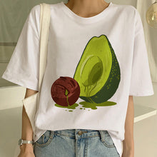 Load image into Gallery viewer, Kawaii Cartoon T-shirt Women Avocado Short Sleeve Tshirt Casual Avocado Graphic Tops Female Tee Summer Women T Shirts Tops Tee