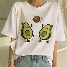 Load image into Gallery viewer, Kawaii Cartoon T-shirt Women Avocado Short Sleeve Tshirt Casual Avocado Graphic Tops Female Tee Summer Women T Shirts Tops Tee