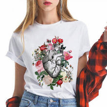 Load image into Gallery viewer, Lungs Flowers women t shirt Funny femme tshirt fashion ulzzang short sleeve female harajuku t-shirt Oversize