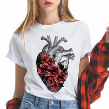 Load image into Gallery viewer, Lungs Flowers women t shirt Funny femme tshirt fashion ulzzang short sleeve female harajuku t-shirt Oversize