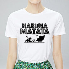 Load image into Gallery viewer, Summer HAKUNA MATATA English Print Female T-shirt Loose Handsome With Harajuku T shirt Funny Taste Cool Neutral T-shirt Tshirt