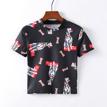 Load image into Gallery viewer, Artguy Black and White Plaid Peplum Stand Collar Top Gingham Pullovers Summer Casual Women Tshirt And Short Sleeve Tops