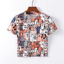 Load image into Gallery viewer, Artguy Black and White Plaid Peplum Stand Collar Top Gingham Pullovers Summer Casual Women Tshirt And Short Sleeve Tops