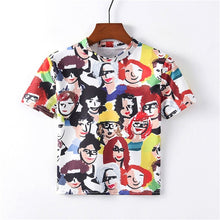 Load image into Gallery viewer, Artguy Black and White Plaid Peplum Stand Collar Top Gingham Pullovers Summer Casual Women Tshirt And Short Sleeve Tops