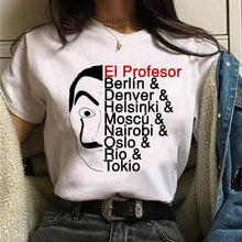 Load image into Gallery viewer, Maycaur La Casa De Papel Tshirt Money Heist Tees TV Series T Shirt Women Short Sleeve House of Paper Funny Female T-Shirt Tops