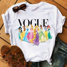 Load image into Gallery viewer, Harajuku Ullzang T Shirt Women Funny Cartoon Princess T-shirt 90s Graphic Aesthetic Tshirt Fashion Kawaii Top Tees Female