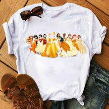 Load image into Gallery viewer, Harajuku Ullzang T Shirt Women Funny Cartoon Princess T-shirt 90s Graphic Aesthetic Tshirt Fashion Kawaii Top Tees Female