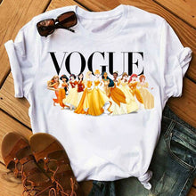 Load image into Gallery viewer, Harajuku Ullzang T Shirt Women Funny Cartoon Princess T-shirt 90s Graphic Aesthetic Tshirt Fashion Kawaii Top Tees Female