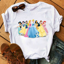 Load image into Gallery viewer, Harajuku Ullzang T Shirt Women Funny Cartoon Princess T-shirt 90s Graphic Aesthetic Tshirt Fashion Kawaii Top Tees Female