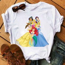 Load image into Gallery viewer, Harajuku Ullzang T Shirt Women Funny Cartoon Princess T-shirt 90s Graphic Aesthetic Tshirt Fashion Kawaii Top Tees Female