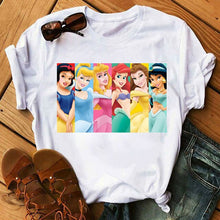 Load image into Gallery viewer, Harajuku Ullzang T Shirt Women Funny Cartoon Princess T-shirt 90s Graphic Aesthetic Tshirt Fashion Kawaii Top Tees Female