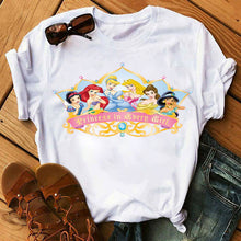 Load image into Gallery viewer, Harajuku Ullzang T Shirt Women Funny Cartoon Princess T-shirt 90s Graphic Aesthetic Tshirt Fashion Kawaii Top Tees Female