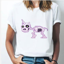 Load image into Gallery viewer, Rainbow Unicorn tshirt 90s Women Harajuku Kawaii Ullzang White tshirtShort Sleeve tshirt Top Tees Female Tumblr Clothing TShirt
