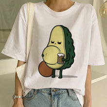 Load image into Gallery viewer, Kawaii Cartoon T-shirt Women Avocado Short Sleeve Tshirt Casual Avocado Graphic Tops Female Tee Summer Women T Shirts Tops Tee

