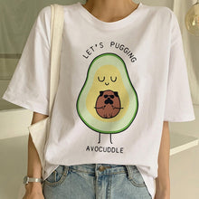 Load image into Gallery viewer, Kawaii Cartoon T-shirt Women Avocado Short Sleeve Tshirt Casual Avocado Graphic Tops Female Tee Summer Women T Shirts Tops Tee
