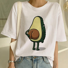 Load image into Gallery viewer, Kawaii Cartoon T-shirt Women Avocado Short Sleeve Tshirt Casual Avocado Graphic Tops Female Tee Summer Women T Shirts Tops Tee
