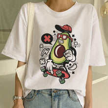 Load image into Gallery viewer, Kawaii Cartoon T-shirt Women Avocado Short Sleeve Tshirt Casual Avocado Graphic Tops Female Tee Summer Women T Shirts Tops Tee
