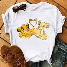 Load image into Gallery viewer, New Lovely Lion King Women Tshirts Cartoon Printed Tees Funny Harajuku Female T Shirt Korean Short Sleeves Tops Female Clothing
