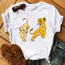 Load image into Gallery viewer, New Lovely Lion King Women Tshirts Cartoon Printed Tees Funny Harajuku Female T Shirt Korean Short Sleeves Tops Female Clothing
