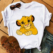 Load image into Gallery viewer, New Lovely Lion King Women Tshirts Cartoon Printed Tees Funny Harajuku Female T Shirt Korean Short Sleeves Tops Female Clothing
