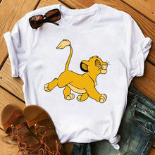 Load image into Gallery viewer, New Lovely Lion King Women Tshirts Cartoon Printed Tees Funny Harajuku Female T Shirt Korean Short Sleeves Tops Female Clothing
