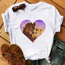 Load image into Gallery viewer, New Lovely Lion King Women Tshirts Cartoon Printed Tees Funny Harajuku Female T Shirt Korean Short Sleeves Tops Female Clothing
