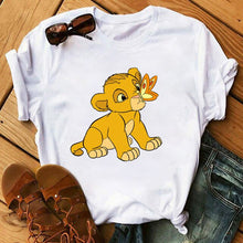 Load image into Gallery viewer, New Lovely Lion King Women Tshirts Cartoon Printed Tees Funny Harajuku Female T Shirt Korean Short Sleeves Tops Female Clothing
