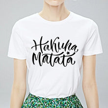 Load image into Gallery viewer, Summer HAKUNA MATATA English Print Female T-shirt Loose Handsome With Harajuku T shirt Funny Taste Cool Neutral T-shirt Tshirt
