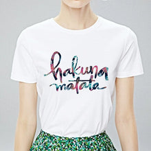 Load image into Gallery viewer, Summer HAKUNA MATATA English Print Female T-shirt Loose Handsome With Harajuku T shirt Funny Taste Cool Neutral T-shirt Tshirt
