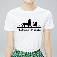 Load image into Gallery viewer, Summer HAKUNA MATATA English Print Female T-shirt Loose Handsome With Harajuku T shirt Funny Taste Cool Neutral T-shirt Tshirt
