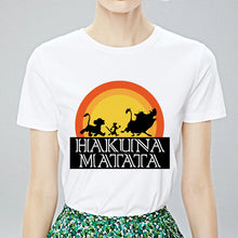Load image into Gallery viewer, Summer HAKUNA MATATA English Print Female T-shirt Loose Handsome With Harajuku T shirt Funny Taste Cool Neutral T-shirt Tshirt
