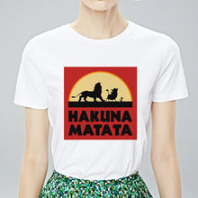 Load image into Gallery viewer, Summer HAKUNA MATATA English Print Female T-shirt Loose Handsome With Harajuku T shirt Funny Taste Cool Neutral T-shirt Tshirt
