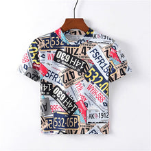 Load image into Gallery viewer, Artguy Black and White Plaid Peplum Stand Collar Top Gingham Pullovers Summer Casual Women Tshirt And Short Sleeve Tops
