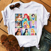Load image into Gallery viewer, Harajuku Ullzang T Shirt Women Funny Cartoon Princess T-shirt 90s Graphic Aesthetic Tshirt Fashion Kawaii Top Tees Female

