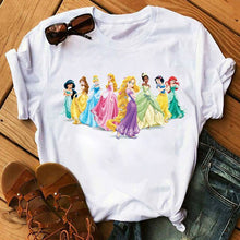 Load image into Gallery viewer, Harajuku Ullzang T Shirt Women Funny Cartoon Princess T-shirt 90s Graphic Aesthetic Tshirt Fashion Kawaii Top Tees Female
