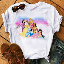 Load image into Gallery viewer, Harajuku Ullzang T Shirt Women Funny Cartoon Princess T-shirt 90s Graphic Aesthetic Tshirt Fashion Kawaii Top Tees Female
