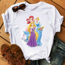 Load image into Gallery viewer, Harajuku Ullzang T Shirt Women Funny Cartoon Princess T-shirt 90s Graphic Aesthetic Tshirt Fashion Kawaii Top Tees Female
