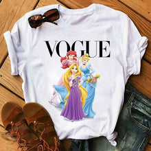 Load image into Gallery viewer, Harajuku Ullzang T Shirt Women Funny Cartoon Princess T-shirt 90s Graphic Aesthetic Tshirt Fashion Kawaii Top Tees Female
