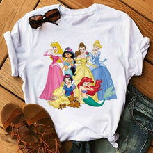 Load image into Gallery viewer, Harajuku Ullzang T Shirt Women Funny Cartoon Princess T-shirt 90s Graphic Aesthetic Tshirt Fashion Kawaii Top Tees Female
